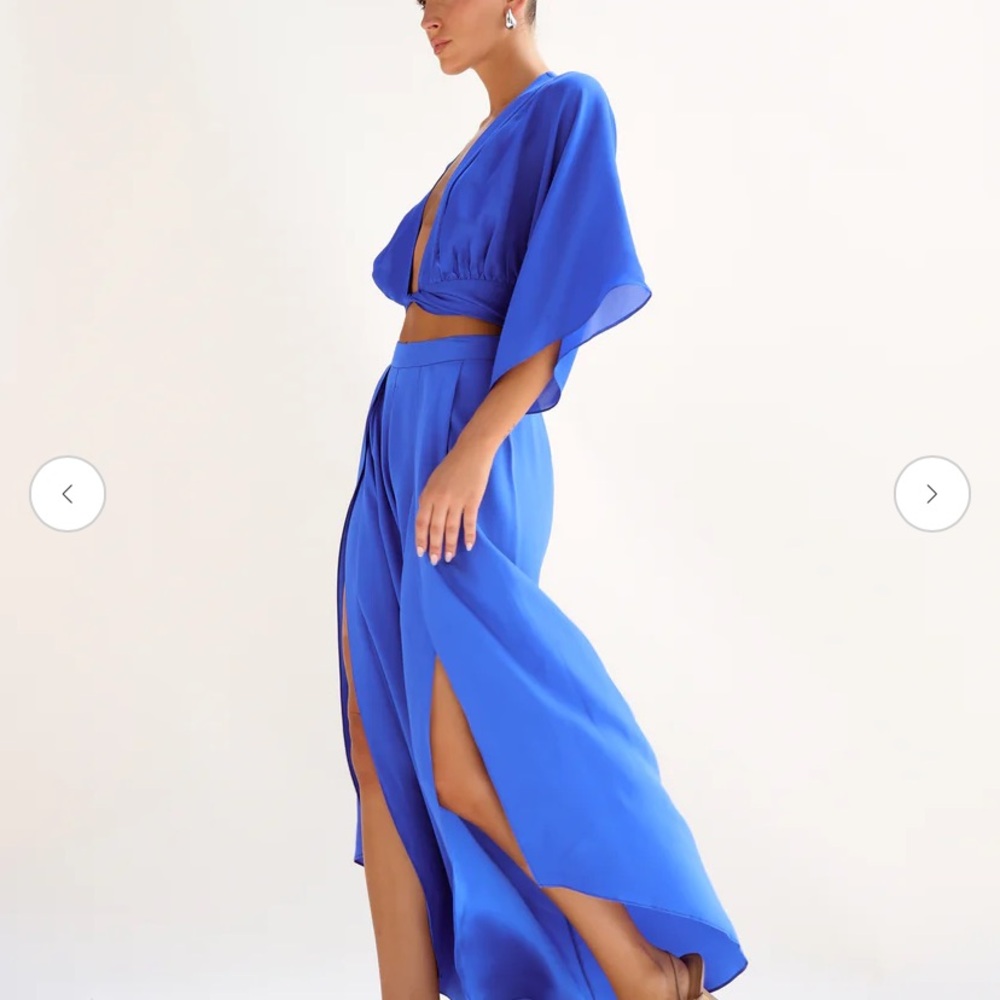 Jennifer Hope-BigDropNYC-100% silk Adrianna pants in Cobalt Blue